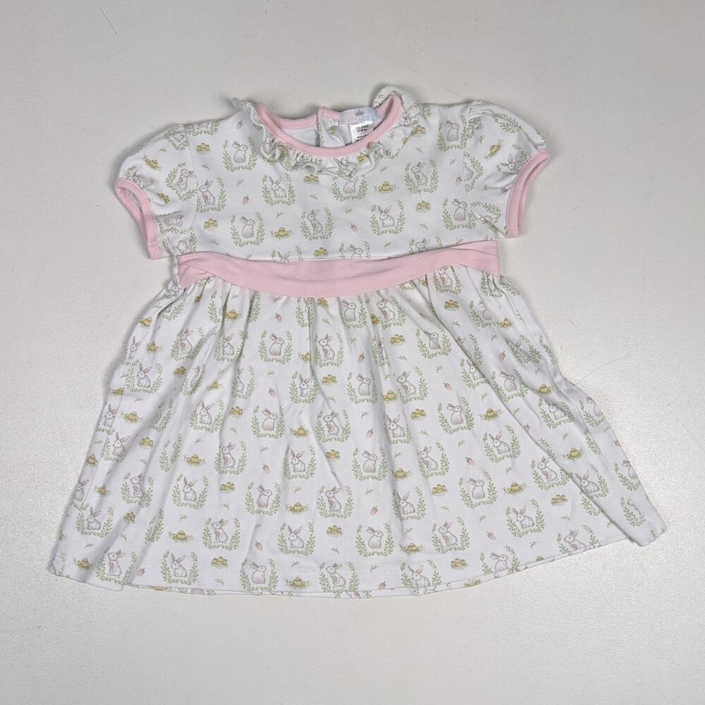 Baby Loren Dress Girls Sz 18-24m White Bunny Rabbit Spring Boutique Pima